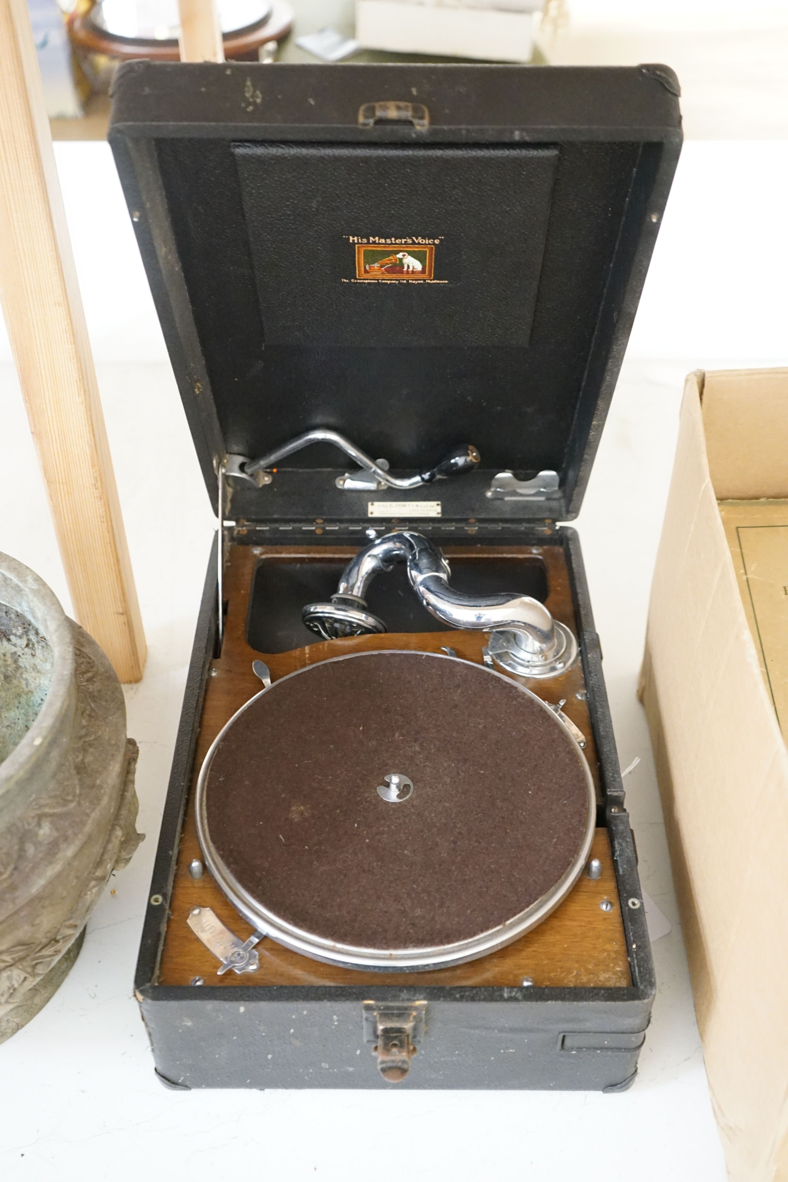 A HMV table gramophone